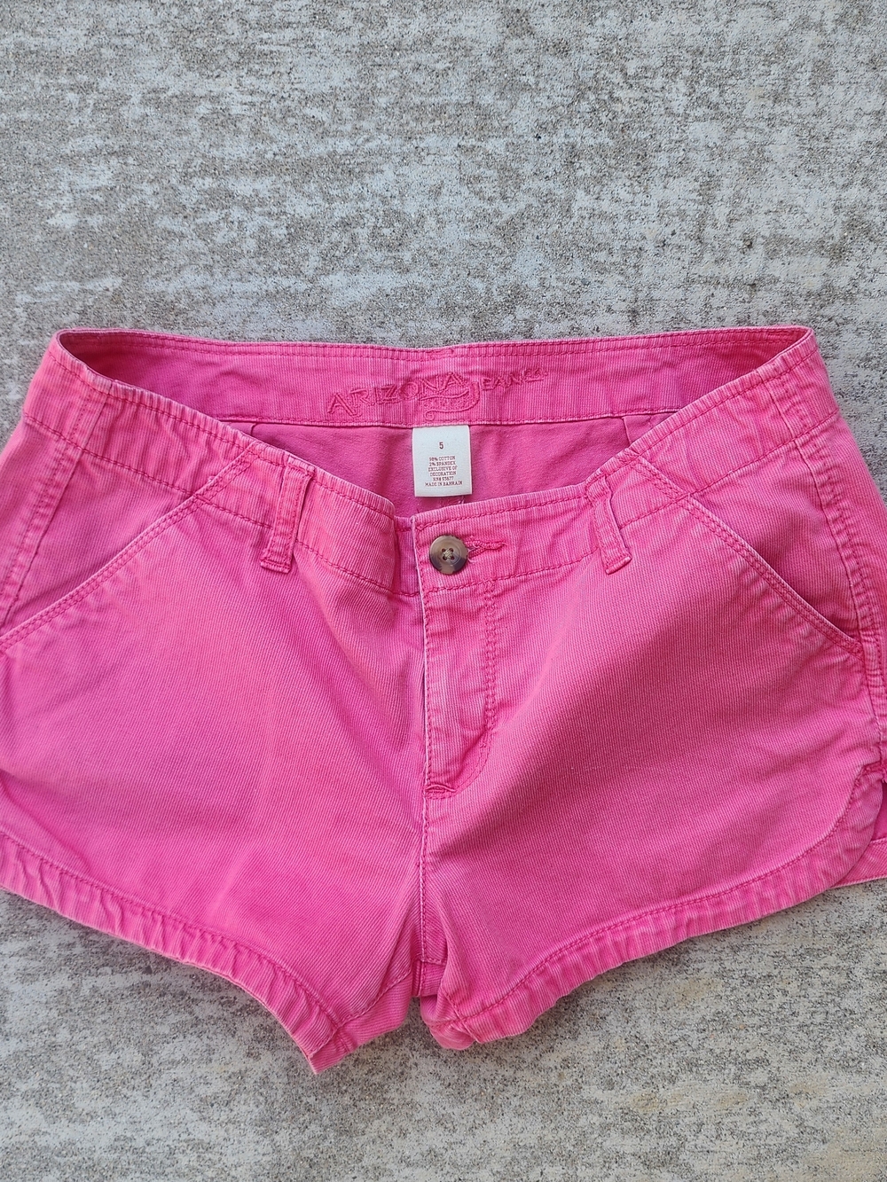 Arizona Jean Co Pink Soft Corduroy Low Rise Micro Shortie Shorts, Sz 5